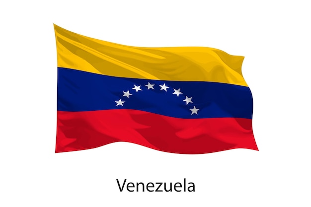 3D-realistische zwaaiende vlag van Venezuela geïsoleerd