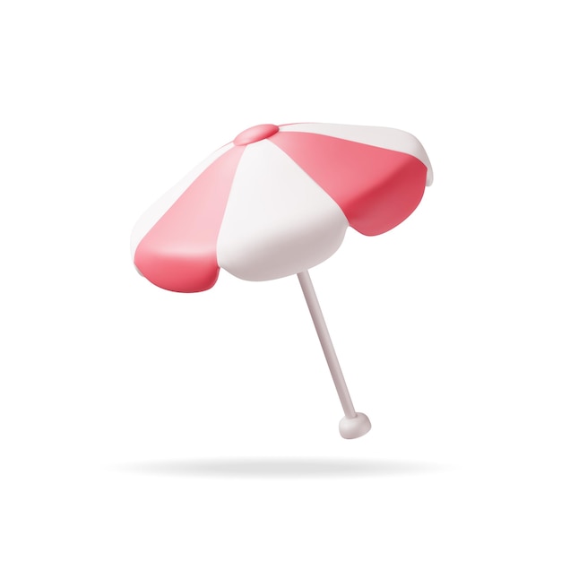 3d Red Beach Umbrella