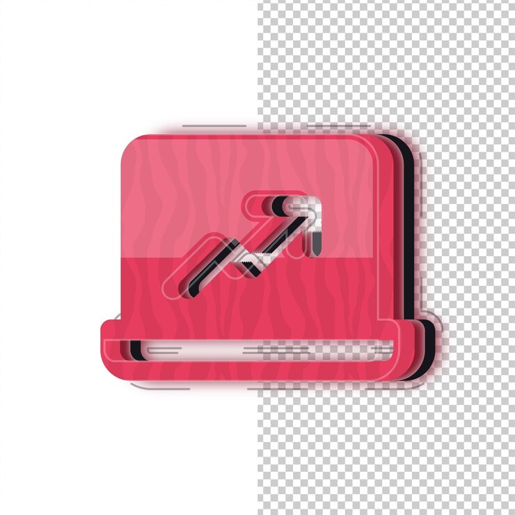 Vector 3d red glass effect paw icon with editable background