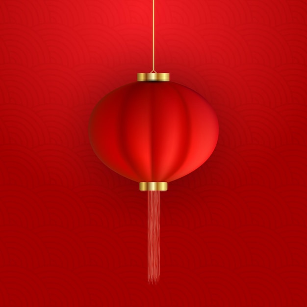 3D red hanging Chinese lantern