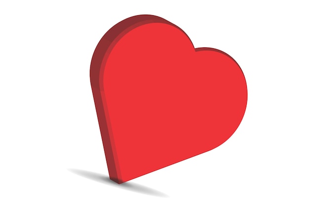 3d red heart icon vector shape 3d vector heart icon