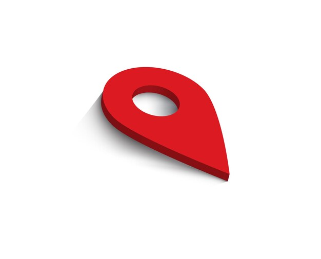 3d red location icon vector