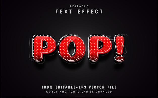 3d red pop art text effect