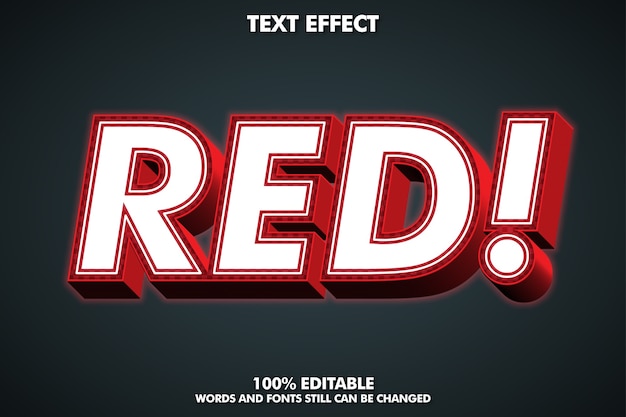 3D red text effect with outer glow