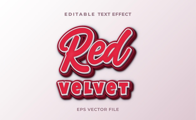 3D red velvet text effect template