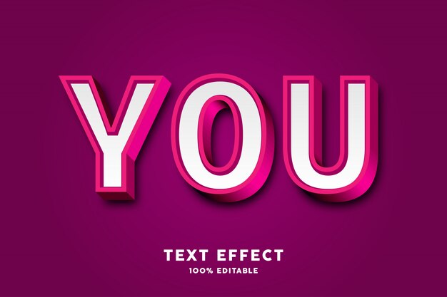 3D red and white text effect