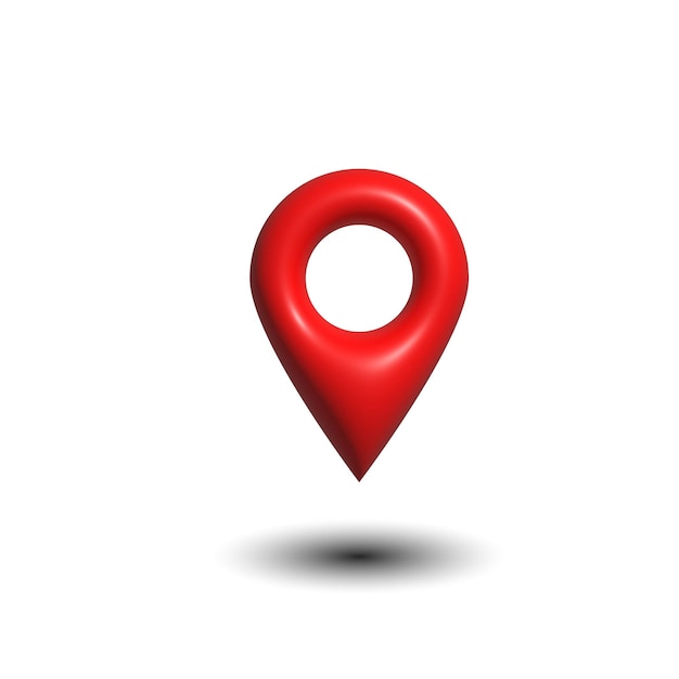 3d redner location icon red color