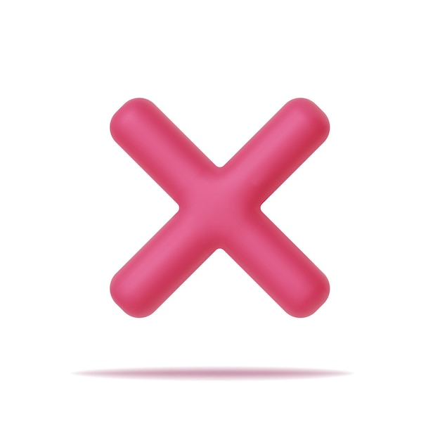 3D Rejection icon, rejected sign. Cross sign for mobile, web and application.