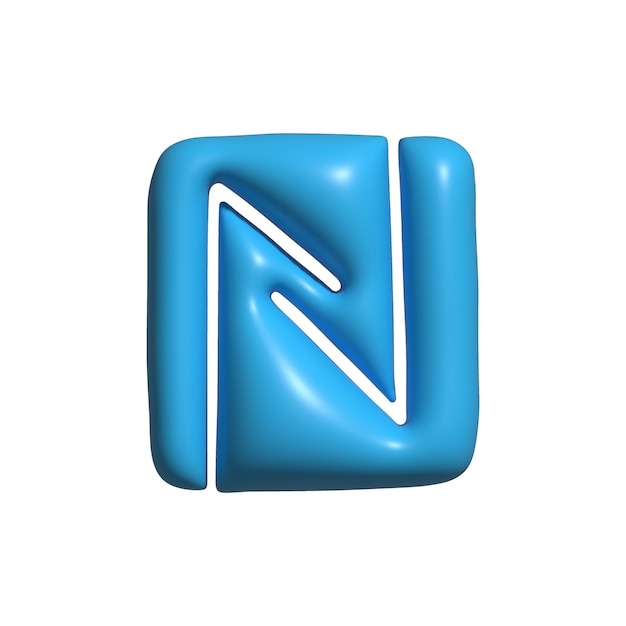 Vector 3d render of a blue nfc module icon