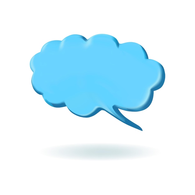 3D render blue retro speech bubble talk cloud