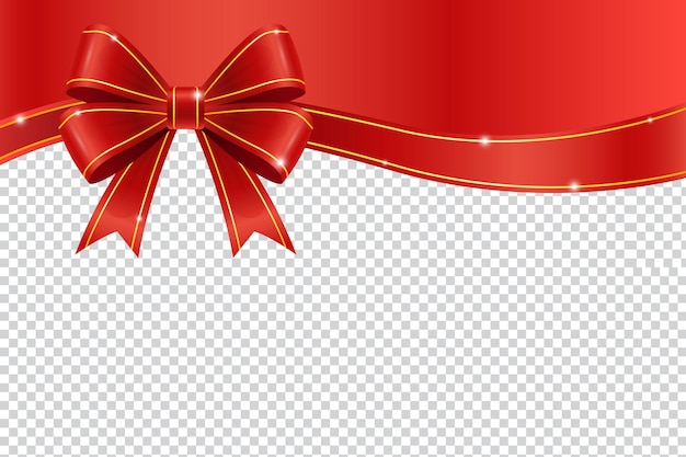 3d render of christmas ribbon on transparent