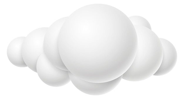 3d render cloud White sphere sky element