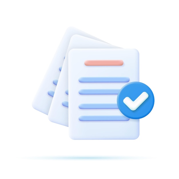 Vector 3d render documents icon