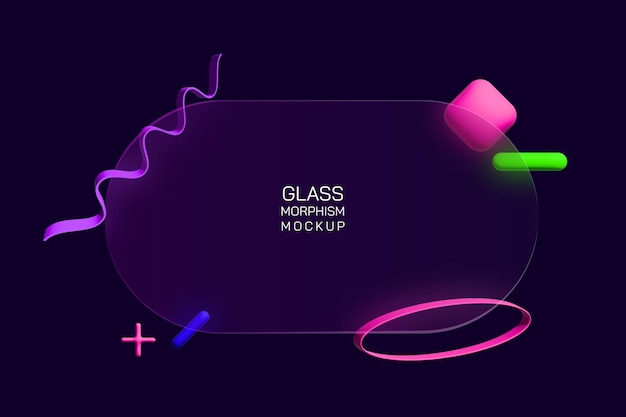 3d レンダリング ガラスのモーフィズム背景デザイン