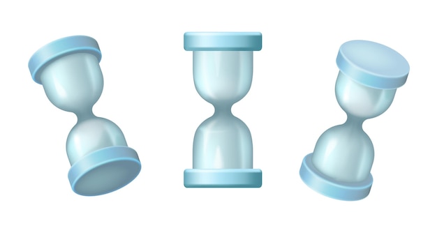 3D render of Hourglass to measure time and seconds Hourglass timer icon An old or vintage clock Isolated 3d vector illustration for science business and school