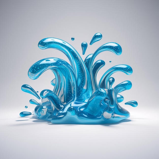 Vector 3d render illustration of a cartoon water splash