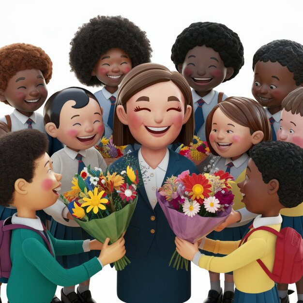 3D render illustration of Teachers Day portrayed in a cheerful