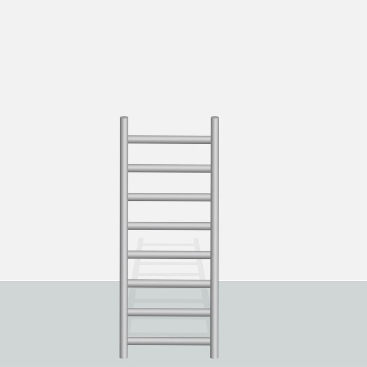 Vector 3d render ladder stair isolated on white background