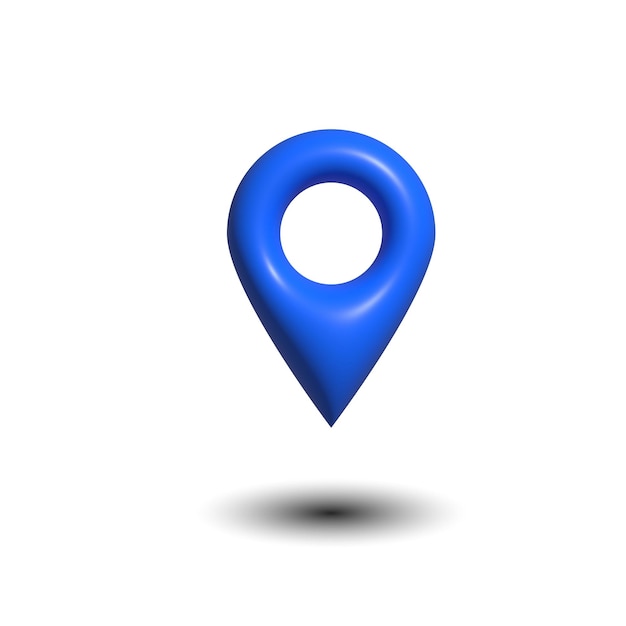 Vector 3d render location icon blue and red