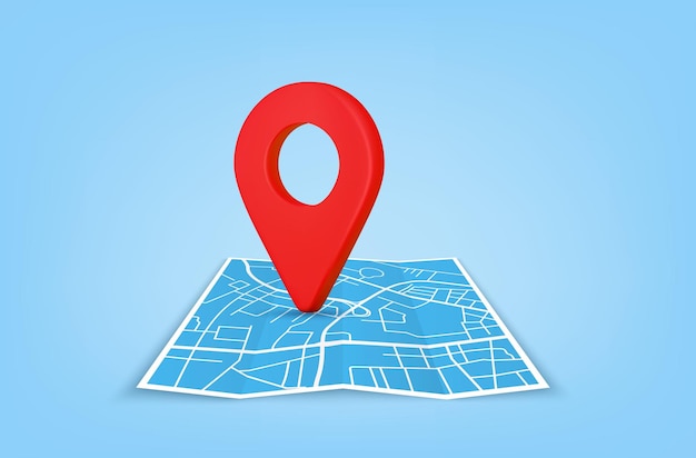 3D рендеринг символа местоположения значок булавки знак или навигационная карта локатора путешествия gps указатель направления и маркер место положения точка GPS навигатор булавка проверка точек векторная иллюстрация