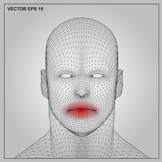 Vector 3d render medical illustration showing inflamed painful