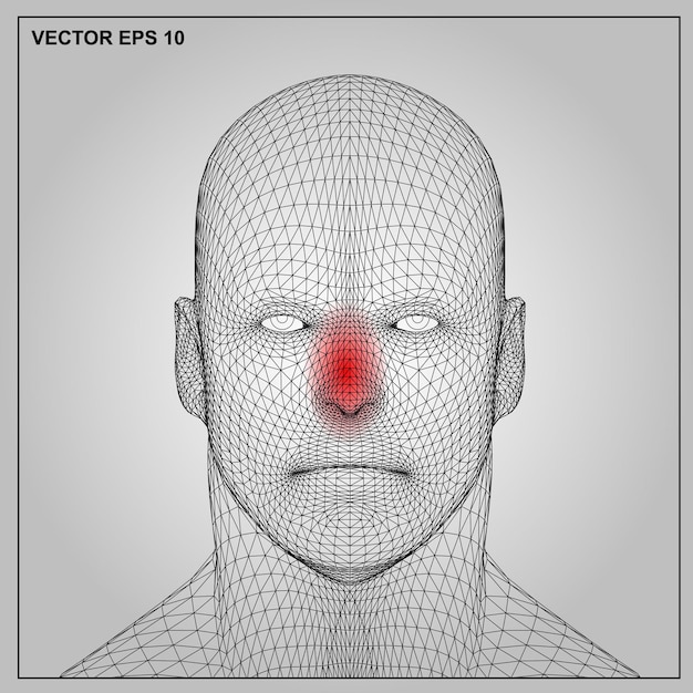 Vector 3d render medische illustratie die een ontstoken pijnlijke