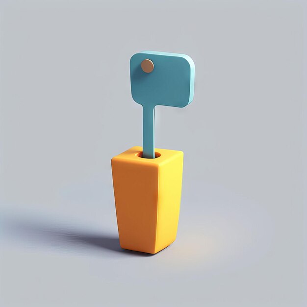 Vector 3d render of metal key