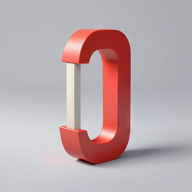 3d render of red metallic number 8 isolated on grey background 3d illustration for design 3d r