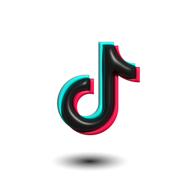 Vector 3d render tiktok logo design icon