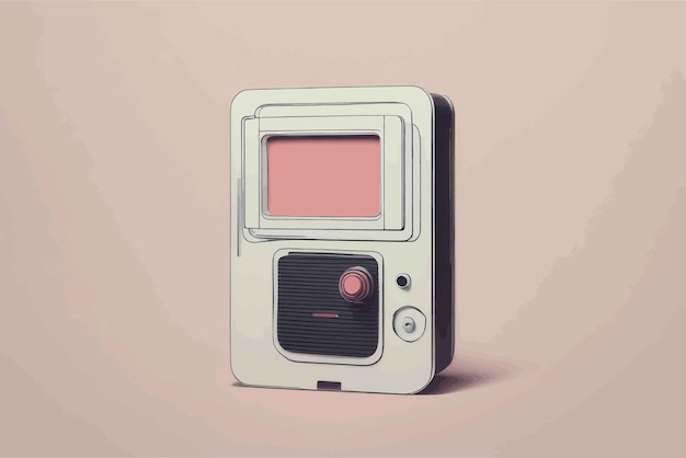 핑크색 배경에 있는 빈티지 레트로 레트로 카세트의 3d 렌더링