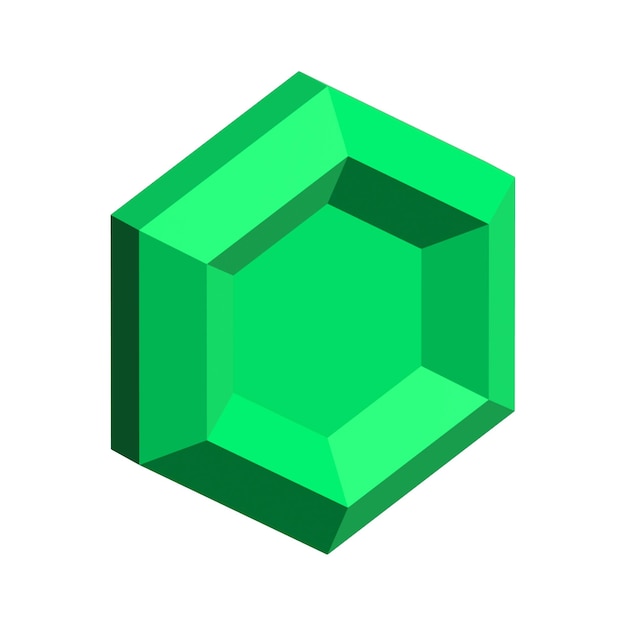 3d rendered hexagon gem