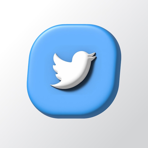 Vector 3d rendered twitter logo