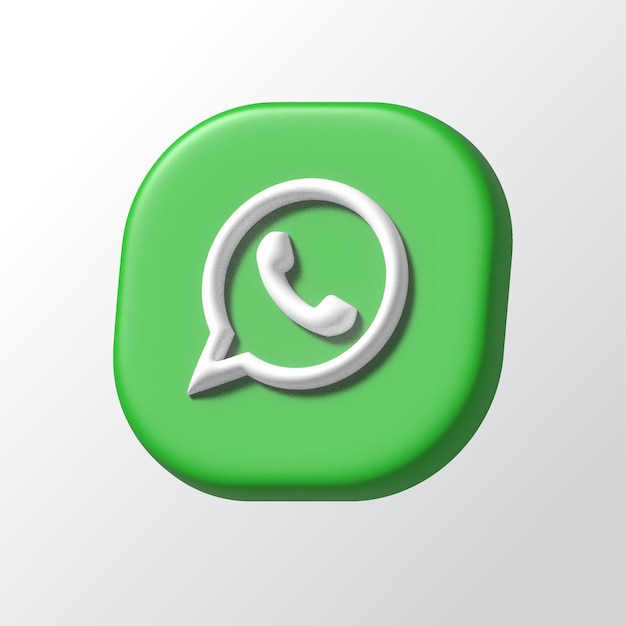 Vettore logo whatsapp con rendering 3d