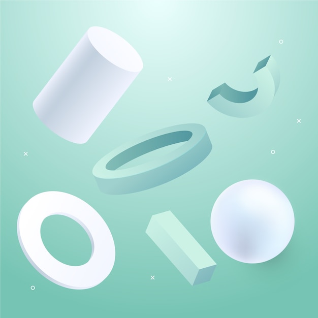 추상적인 모양의 3D 렌더링 컬렉션