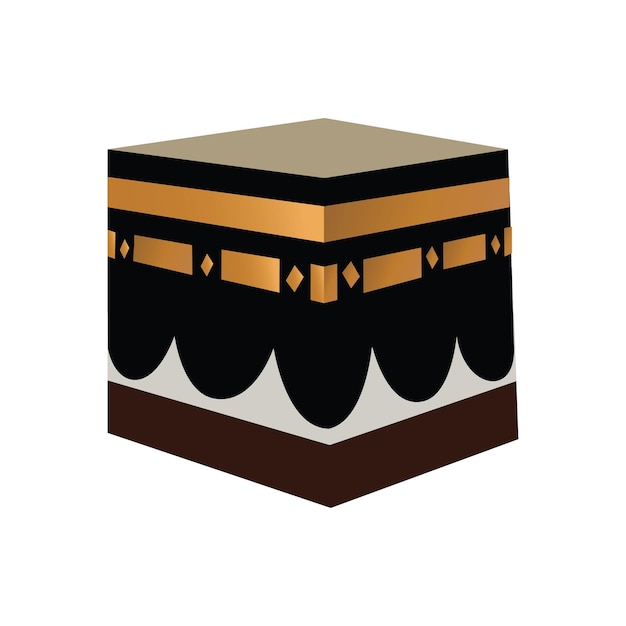 3d rendering cute Islamic element Kabbah Premium Vector