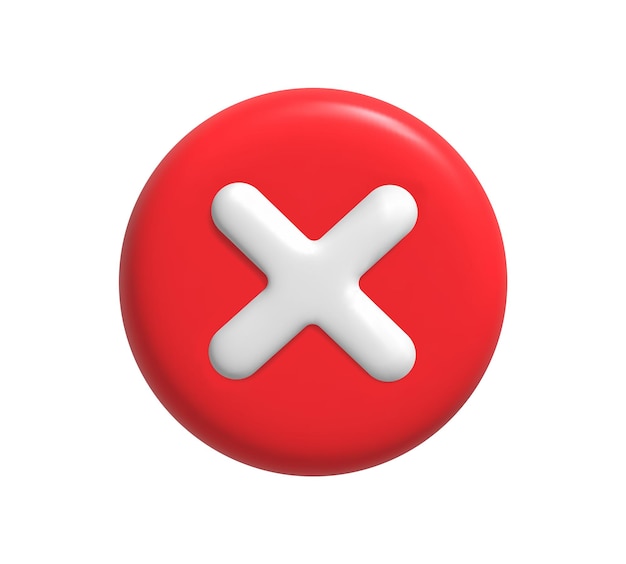Vector 3d rendering of green check and red cross vector illustration of right and wrong button