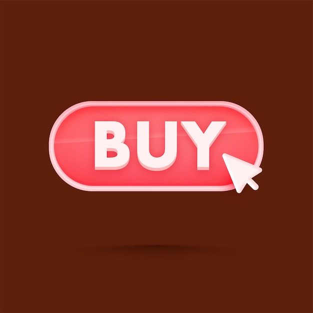 3D Rendering Red Buy Button On Brown