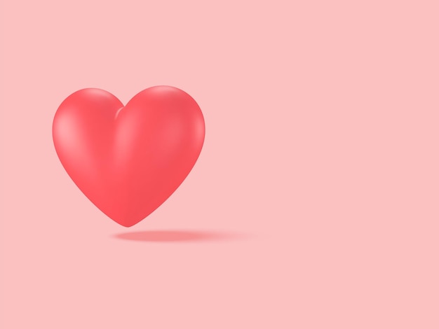 3D-rendering Rood hart op roze achtergrond. Valentijnsdag. hartpictogram, zoals en liefde. vector illustratie