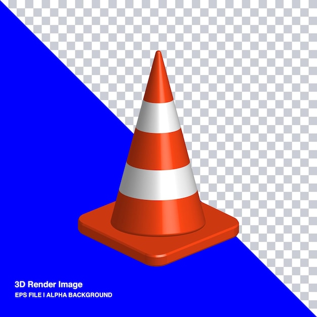 3d rendering traffic cone