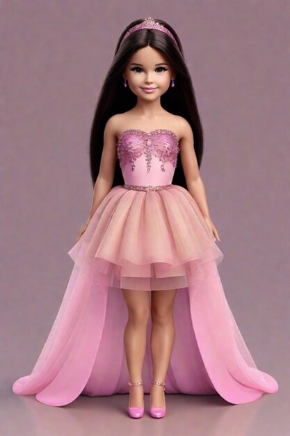 3D rendering van schattig Barbie meisje kind