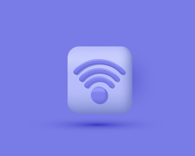 Vector 3d rendering wifi signal connection network symbol isolated on