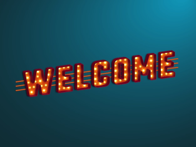 3d retro welcome sign.