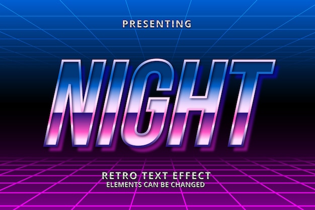 3 d Retrowaveの未来的な編集可能なテキスト効果