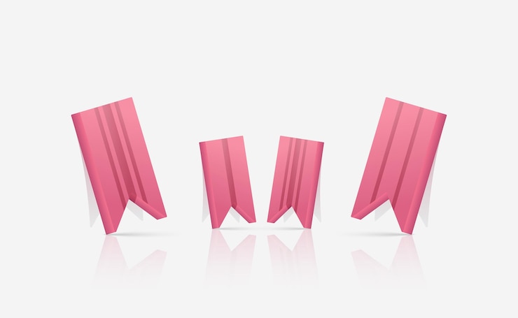 Vector 3d ribbon collection one the floor with spaced background