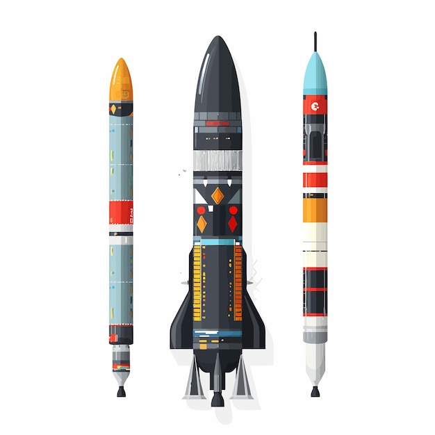 Vector 3d rocket icon for social media