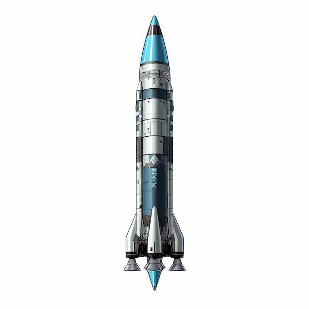 Vector 3d rocket icon for social media