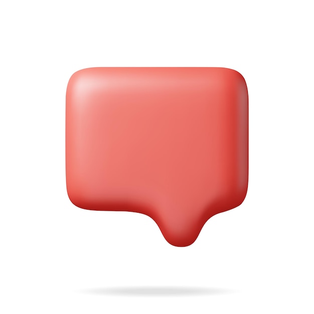 3D rode lege tekstballon geïsoleerd op wit Render Chat ballon Pin kennisgeving vorm Mockup communicatie Web sociaal netwerk Media App knop realistische vectorillustratie