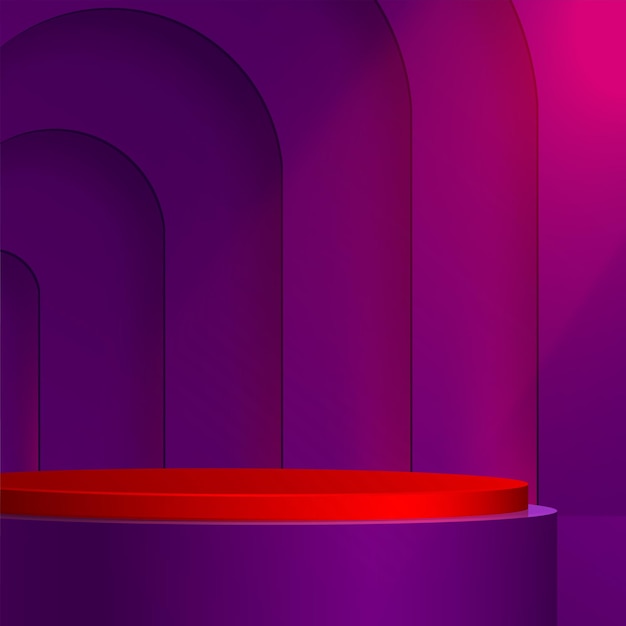 3d Rond podiumpodium met leuke en creatieve symbolen