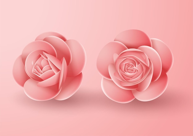 3D rose flower illustration