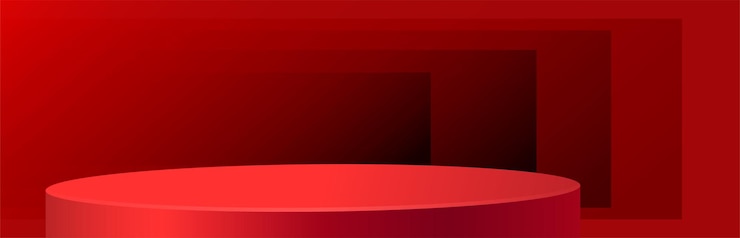 Vector 3d round podium stage with nice and creative symbols on paper cut style with color background for cosmetics brand design and advertising